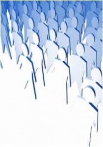 Blue crowd scene