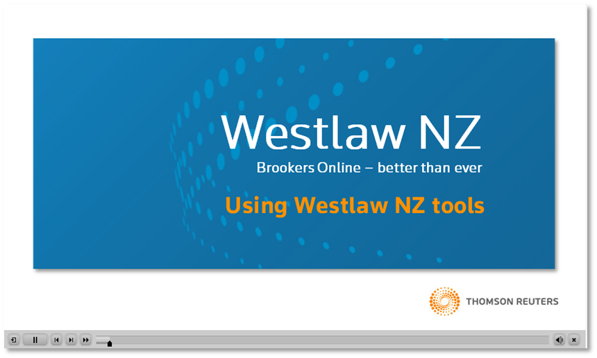Homepage of captivate module on Westlaw NZ