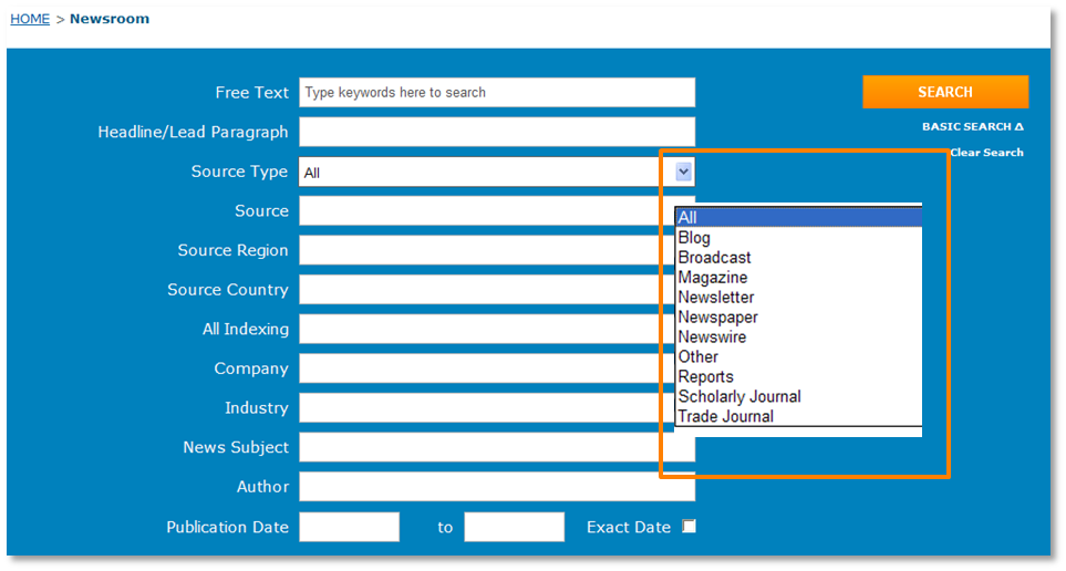 advanced search form Newsroom, Westlaw NZ 